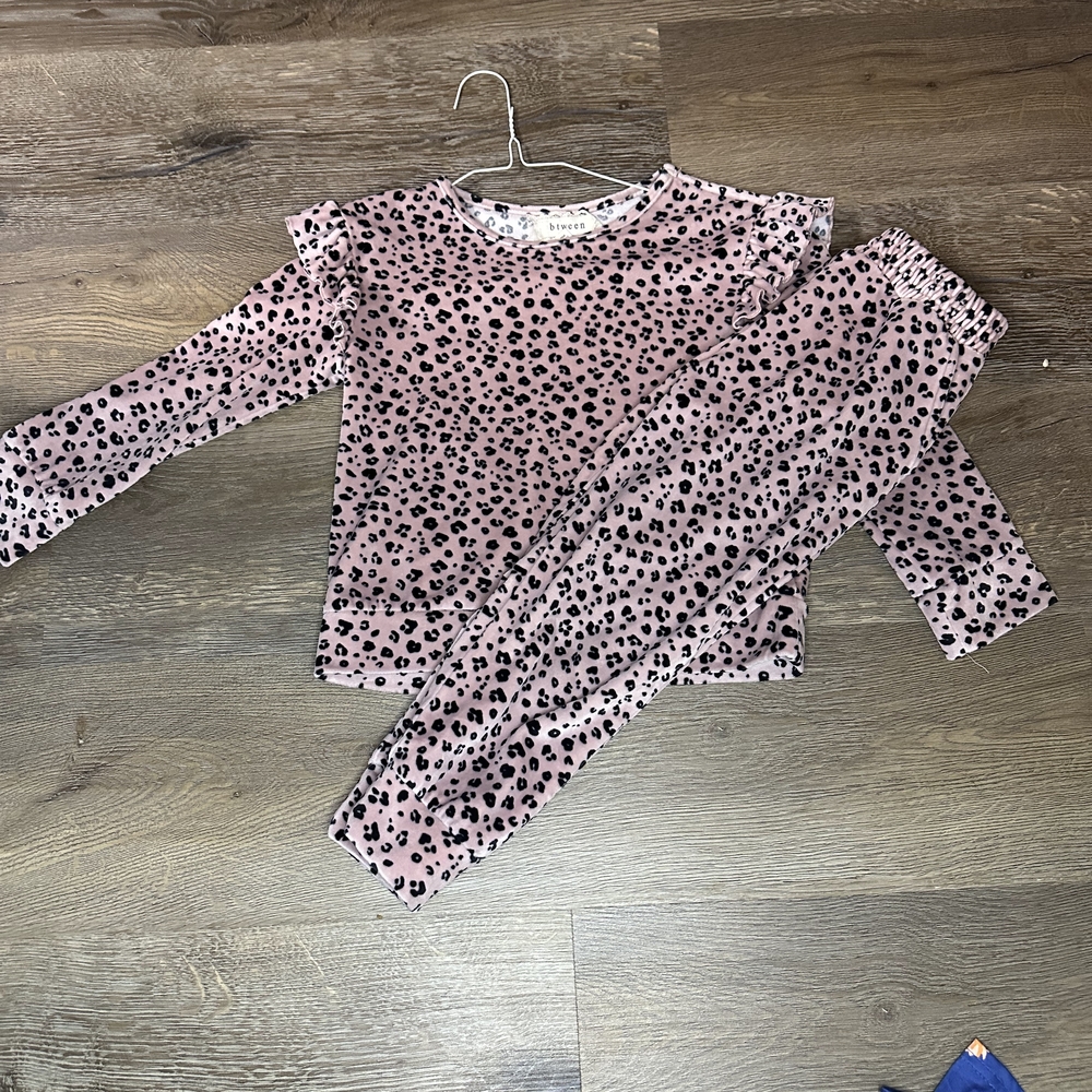 btween Pink and Black Leopard Kids Matching Set